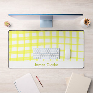 Alfrombrillas De Escritorio Diseño de Entramado Amarillo Simplemente Moderno