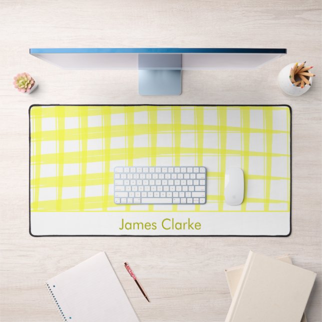 Alfrombrillas De Escritorio Diseño de Entramado Amarillo Simplemente Moderno (Oficina 1)