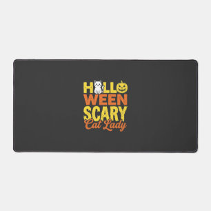 Alfrombrillas De Escritorio Diseño de Halloween de Señora Gato Espantoso_1