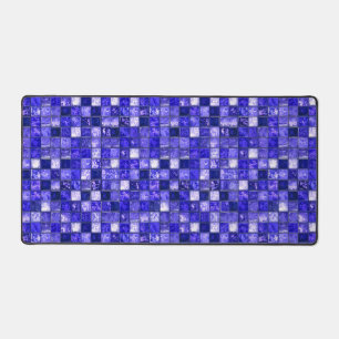 Alfrombrillas De Escritorio Diseño de mosaico azul abstracto con texturas bril