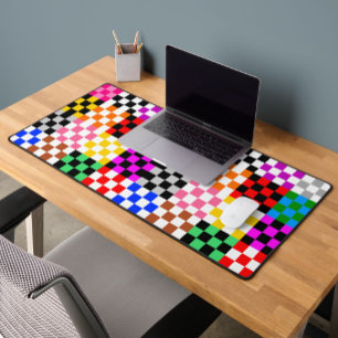 Alfrombrillas De Escritorio Diseño de Patrón de Parche Mosaico Colorido a Cuad