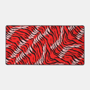 Alfrombrillas De Escritorio Diseño de patrón de piel de animal de tigre rojo