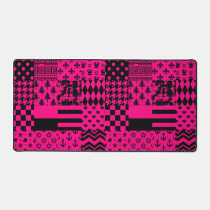 Alfrombrillas De Escritorio Diseño de patrones mixtos rosados negros