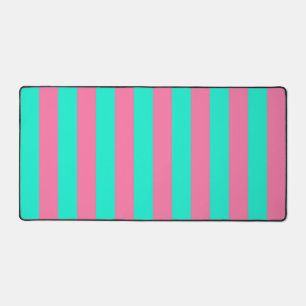 Alfrombrillas De Escritorio Diseño de rayas verdes de tinta rosa