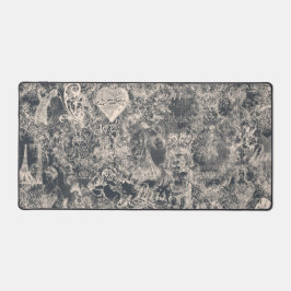 Alfrombrillas De Escritorio Diseño de toile de París negro elegante