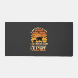 Alfrombrillas De Escritorio Diseño de vector de calabaza de gato negro de Hall