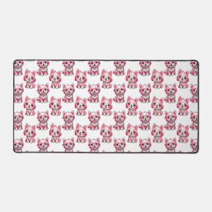 Alfrombrillas De Escritorio Diseño del patrón de perro de cachorro rosa - blan
