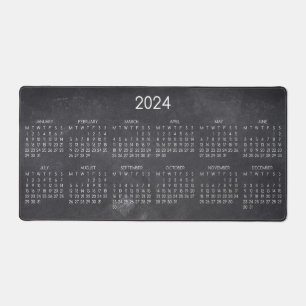 Alfrombrillas De Escritorio Diseño del tablero de calendario 2024 en blanco