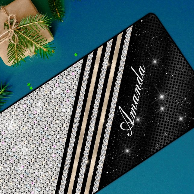 Alfrombrillas De Escritorio Diseño falso Crystal Silver y negro Personalizado (Subido por el creador)