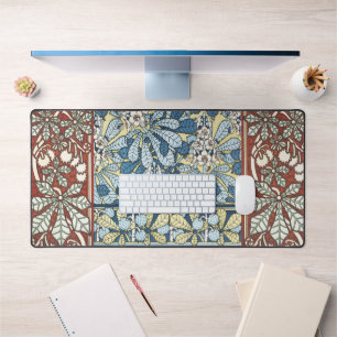Alfrombrillas De Escritorio Diseño Floral de Castaño Art Nouveau Antiguo
