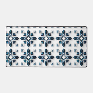 Alfrombrillas De Escritorio Diseño geométrico abstracto en azul y blanco