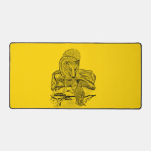 Alfrombrillas De Escritorio Diseño negro y amarillo de Wolf y Raven
