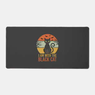 Alfrombrillas De Escritorio Diseño Retro Atardecer Gato Negro Halloween