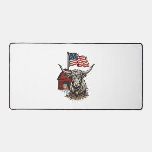 Alfrombrillas De Escritorio Diseño vectorial de vaca Longhorn patriótica y gra