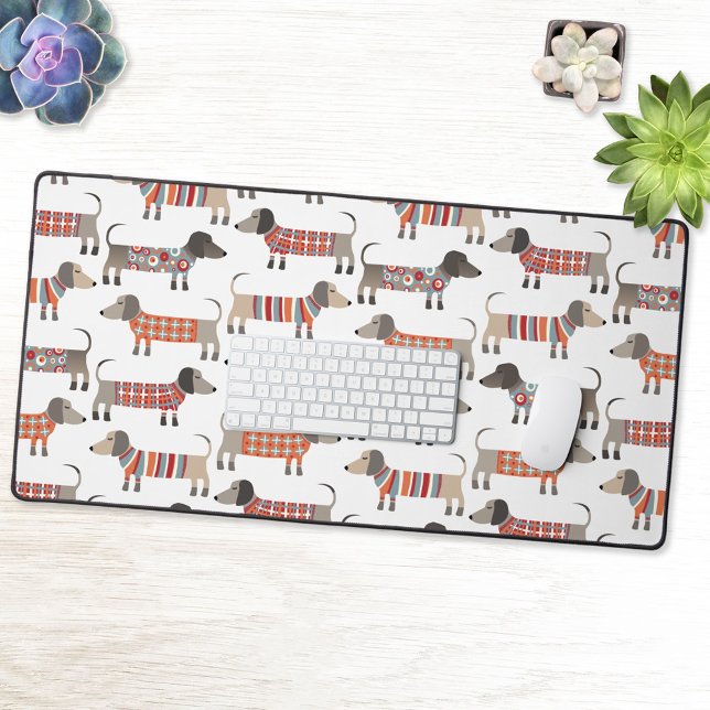 Alfrombrillas De Escritorio Diversión Dachshund Wiener Sausage Dog (Dachshund Wiener Sausage Dog fun patterned desk mat)