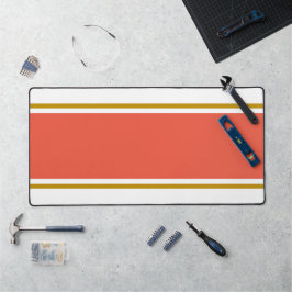 Alfrombrillas De Escritorio Divertido Elegante Negrita Naranja Bandas De Carre