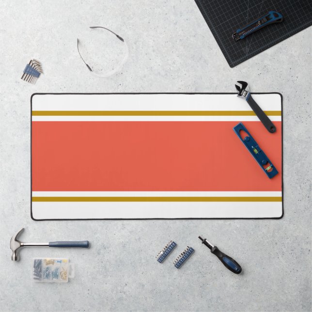 Alfrombrillas De Escritorio Divertido Elegante Negrita Naranja Bandas De Carre (Puesto de trabajo)