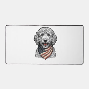 Alfrombrillas De Escritorio Doodle de perro patriótico grabado vintage vector 