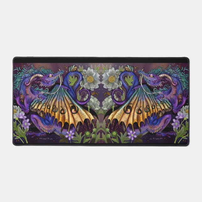 Alfrombrillas De Escritorio Dragón floral (Anverso)