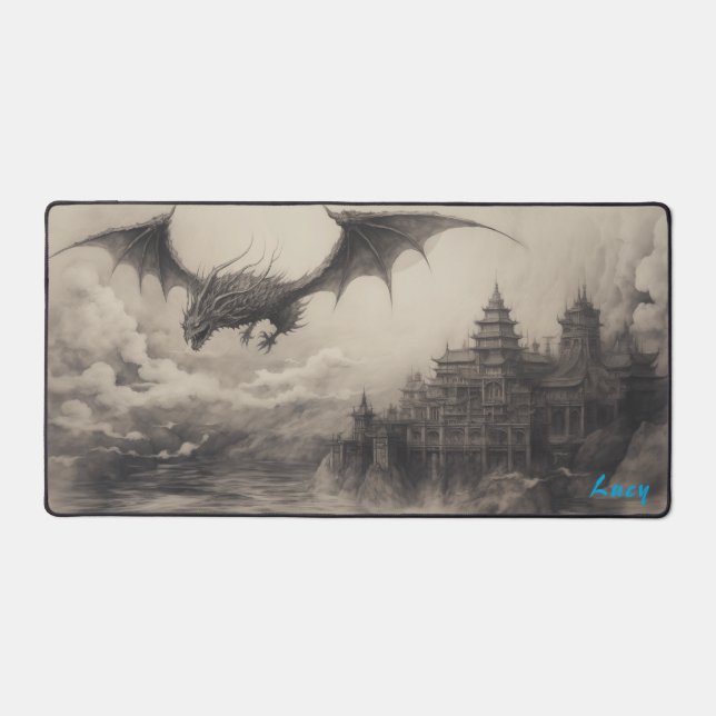 Alfrombrillas De Escritorio Dragón personalizado sobre la alfombra china (Anverso)
