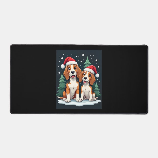 Alfrombrillas De Escritorio Dueño de perro de Beagle Navidades Navidad Navidad (Anverso)