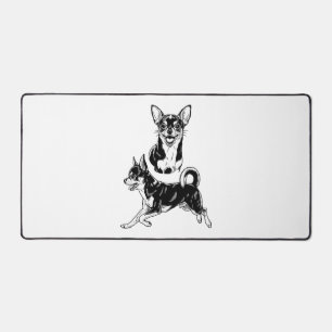 Alfrombrillas De Escritorio Duo Dinámico del Deleite del Amante de Chihuahua e