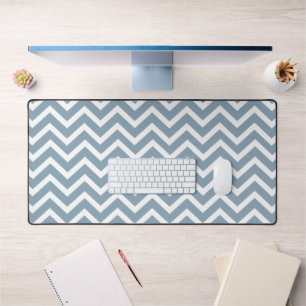 Alfrombrillas De Escritorio Dusty Blue Chevron Zigzag Desk Mat