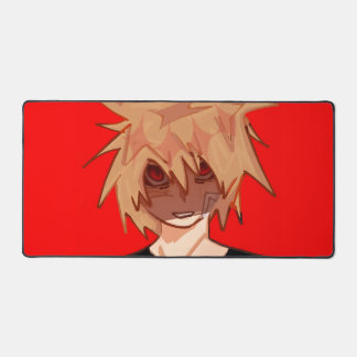 Alfrombrillas De Escritorio Edgy Anime Boy Aesthetic Desk Mat - Red & Black