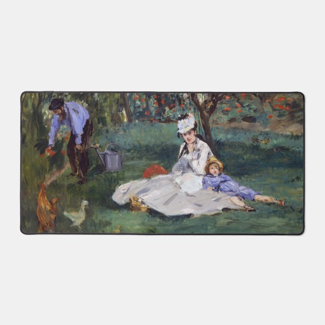 Alfrombrillas De Escritorio Edouard Manet - La familia Monet en su jardín (Anverso)