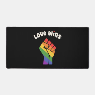 Alfrombrillas De Escritorio El amor LGBT gana el diseño del puño de orgullo po