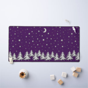 Alfrombrillas De Escritorio El brillante árbol de Navidad plateado y las estre