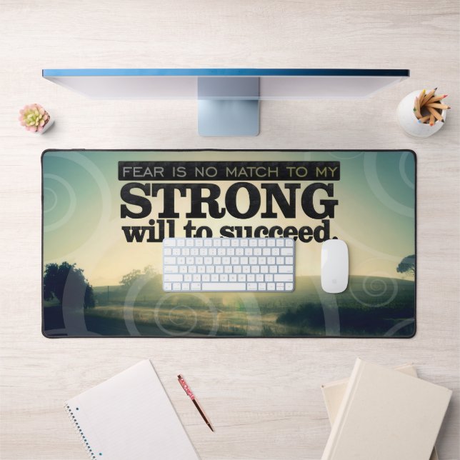 Alfrombrillas De Escritorio "El miedo no coincide" Motivación Afirmación (Oficina 1)