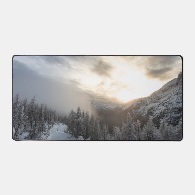 Alfrombrillas De Escritorio El sol brilla en un impresionante paisaje invernal (Anverso)