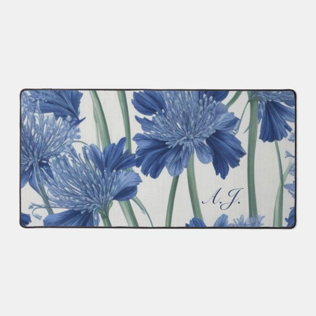 Alfrombrillas De Escritorio Elegancia personalizada: Iniciales Florales Agapan (Anverso)