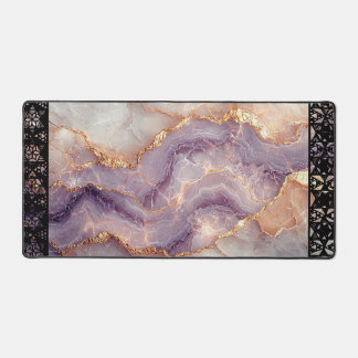 Alfrombrillas De Escritorio Elegant Faux Marble Black Ornate Trim