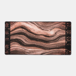 Alfrombrillas De Escritorio Elegant Faux Marble Black Ornate Trim