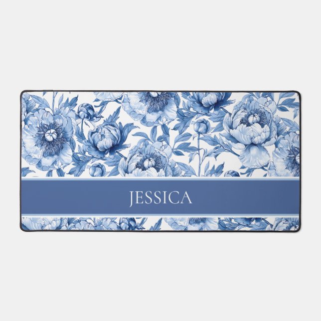 Alfrombrillas De Escritorio Elegant Floral Pattern Blue and White Chinoiserie (Anverso)