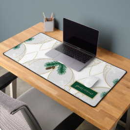 Alfrombrillas De Escritorio Elegant Gold Eucalyptus Holiday Desk Mat & Cork Co