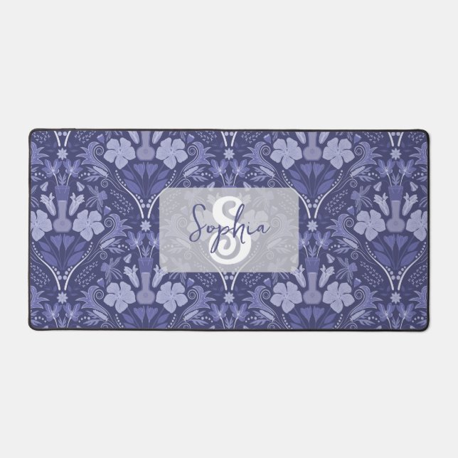 Alfrombrillas De Escritorio Elegant Purple Monochrome Damask Personalized (Anverso)