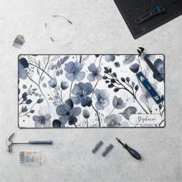 Alfrombrillas De Escritorio Elegant Watercolor Indigo Dark Blue Custom