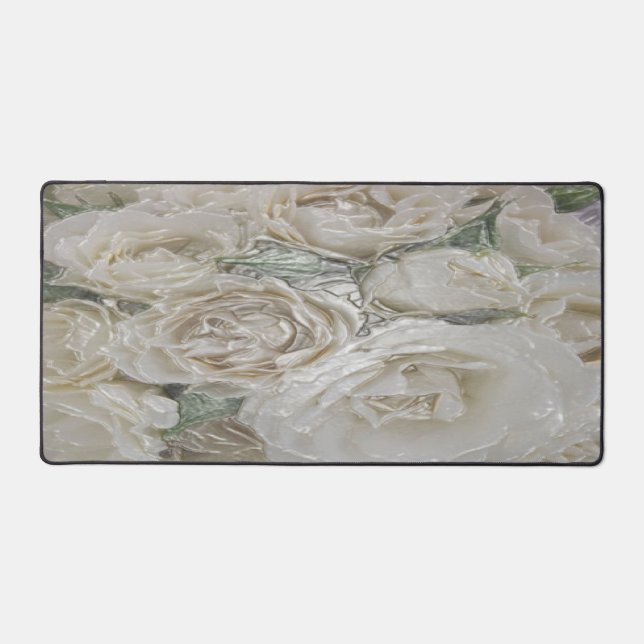 Alfrombrillas De Escritorio Elegant White Roses - Desk Mat (Anverso)