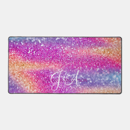 Alfrombrillas De Escritorio Elegante alfombra monogramada inicial colorida alf