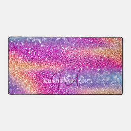 Alfrombrillas De Escritorio Elegante alfombra monogramada inicial colorida alf