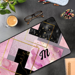 Alfrombrillas De Escritorio Elegante burrito Purpurina negro geométrico