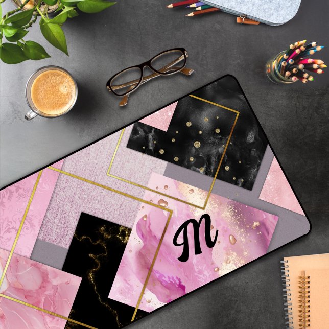 Alfrombrillas De Escritorio Elegante burrito Purpurina negro geométrico (Subido por el creador)