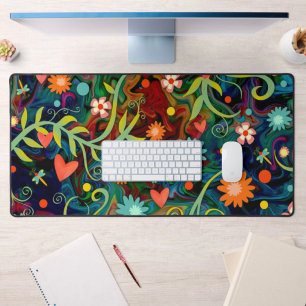 Alfrombrillas De Escritorio Elegante Corazón Floral Whimsical Personalizado