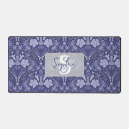 Alfrombrillas De Escritorio Elegante damasco monocromo morado personalizado