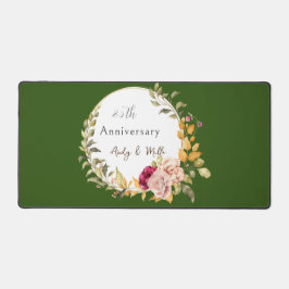Alfrombrillas De Escritorio Elegante flor verde corona 25 Boda Anniv