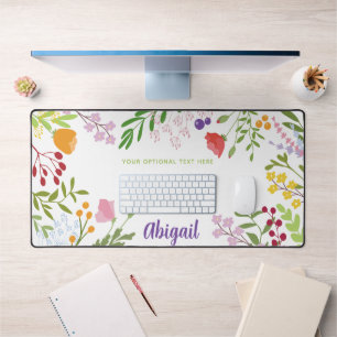 Alfrombrillas De Escritorio Elegante floral moderna personalizada