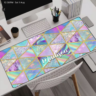 Alfrombrillas De Escritorio Elegante holográfico trendy falso oro geométrico 